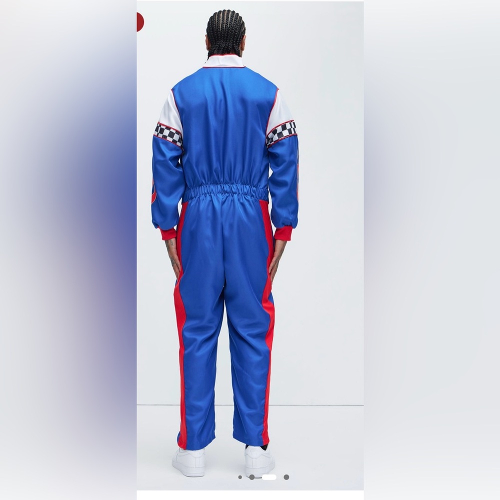 Blue and Red Women's Jumpsuit